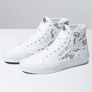 Vans Sk8-Hi Top Alien UFO U-Paint White Skate Shoes